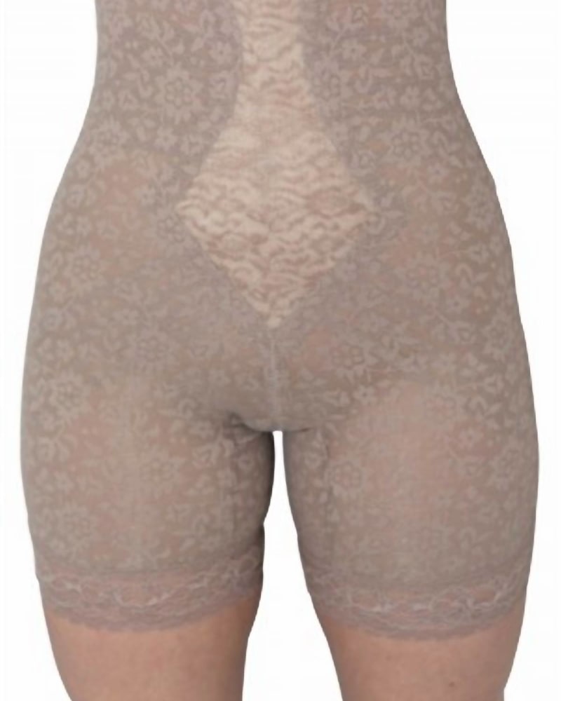 Front of a model wearing a size XXXL High Waist Leg Shaper Extra Firm Shaping in Mocha in Mocha by Rago. | dia_product_style_image_id:363122